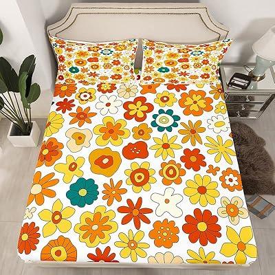 Retro Floral Fitted Sheet Set