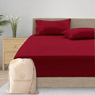 Luxury Burgundy Egyptian Cotton Queen Fitted Sheet