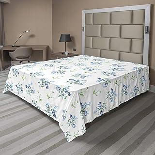 Ambesonne Forget Me Nots Floral Flat Sheet