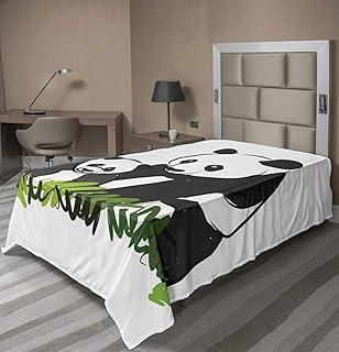 Panda Family on Grass Flat Sheet