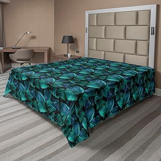 Ambesonne Tropical Leaves Flat Sheet