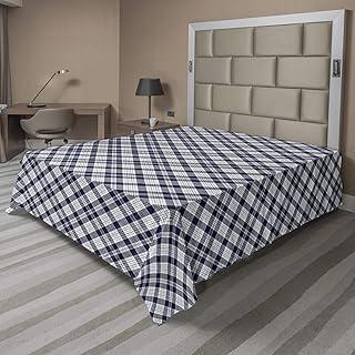 Navy Plaid Flat Sheet