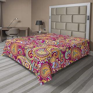 Ambesonne Eastern Paisley King Flat Sheet