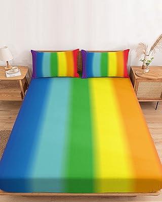 Rainbow Stripes Deep Pocket Fitted Sheet