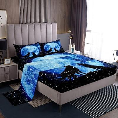 Castle Fairy Wolf Silhouettes Twin Sheets Set