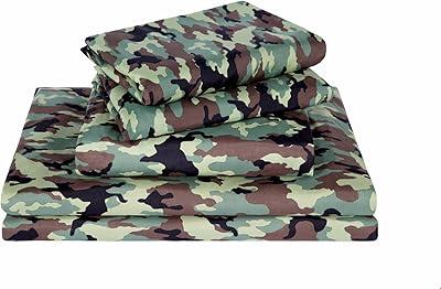 Army Green Microfiber Camouflage Sheet Set