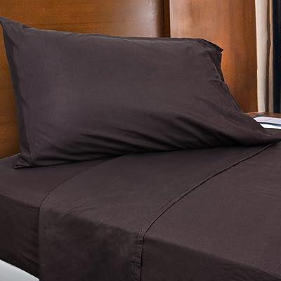 Comfy Brushed Microfiber Queen Sheet Set in Chocolate