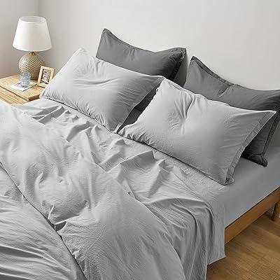 Eikei Ice Grey Chambray Fitted Sheet Set