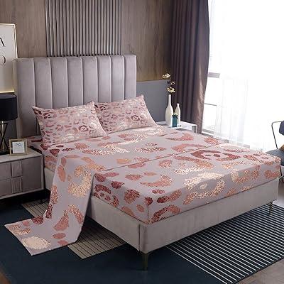 Rose Gold Cheetah Print Full Sheet Set