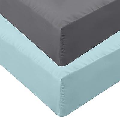 Utopia Bedding Twin Fitted Sheets Set - Spa Blue & Grey