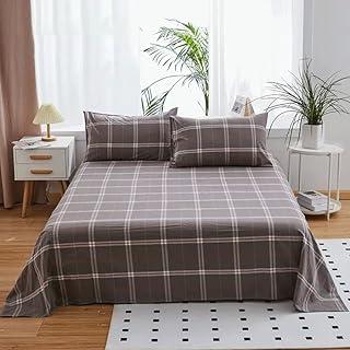 Premium Washed Cotton Plaid Flat Sheet