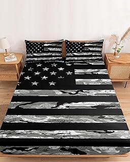 Patriotic Camouflage America Flag Fitted Sheet Set