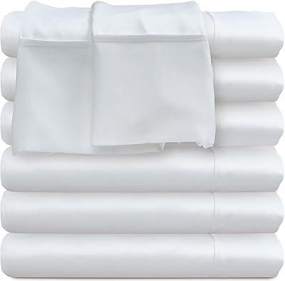 Glarea Twin Microfiber Flat Sheets - 6 Pack