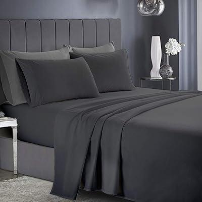 Infinitee Xclusives Dark Grey 4-Piece Queen Sheet Set