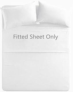 White King Size Cotton Fitted Sheet