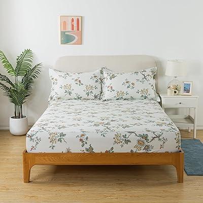 Chic Vintage Bird Print Fitted Sheet