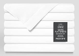 Lenenz T-200 Percale Twin Flat Sheets - 6 Pack