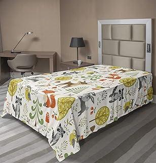 Lunarable Woodland Animals Twin Flat Sheet