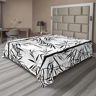 Lunarable Abstract Forest Leaves Bamboo Flat Sheet - King Size