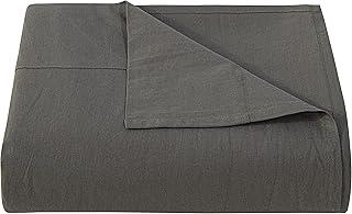 Dark Grey Washed Cotton Twin Flat Sheet