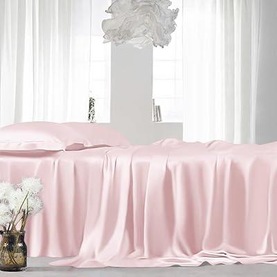 Rose Pink Silk Satin Sheet Set - Hotel Luxury