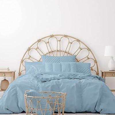 Azure Blue Cotton Sateen Bed Set