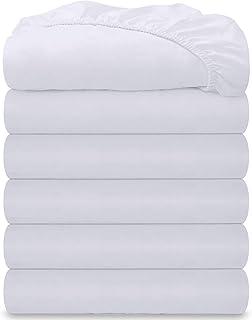 Royale Linens 6 Pack California King Fitted Sheet Set - White