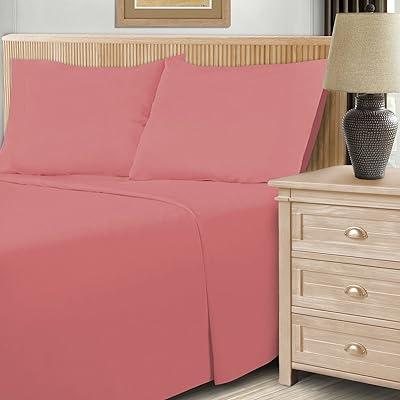 SUPERIOR Cotton Blend Split King Bed Sheet Set - Blush