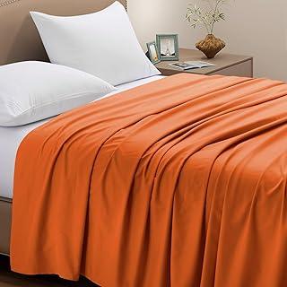 VACVELT Burnt Orange Twin Flat Sheets - 2 Pack