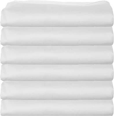 White Classic Cotton Twin Flat Sheets - 6 Pack