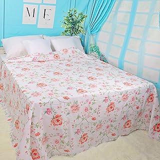 Queen Size White Floral Hotel-Quality Cotton Flat Sheet