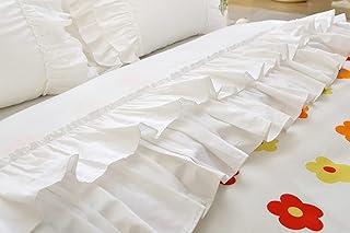 Elegant Ruffled White Flat Sheet