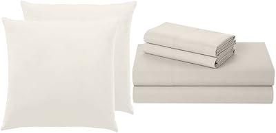 Queen Bed Sheets Set with Velvet Throw Pillow Covers