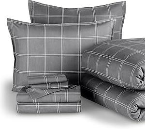 Bare Home Satin Bed Sheet Set with Comforter