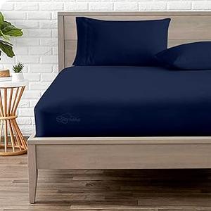 LINENSPA Fitted Sheet with Corner Straps