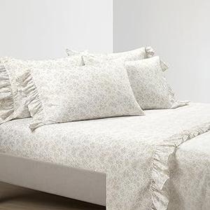 Lush Decor Sweet Pea White Sheet Set with Pink Flowers