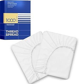 PeachSkinSheets 1500 Thread Count Soft White Sheets with Embroidery