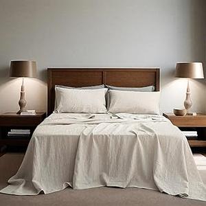 Simple Linen Cross Printed Bed Sheets