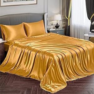 Sweet Home Collection 4-Piece Satin Bed Sheet Set with Comforter